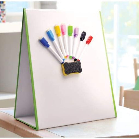 Image of Tabletop Magic Magnetic Whiteboard Easel A3 with 8 pens & eraser - 5060182800855