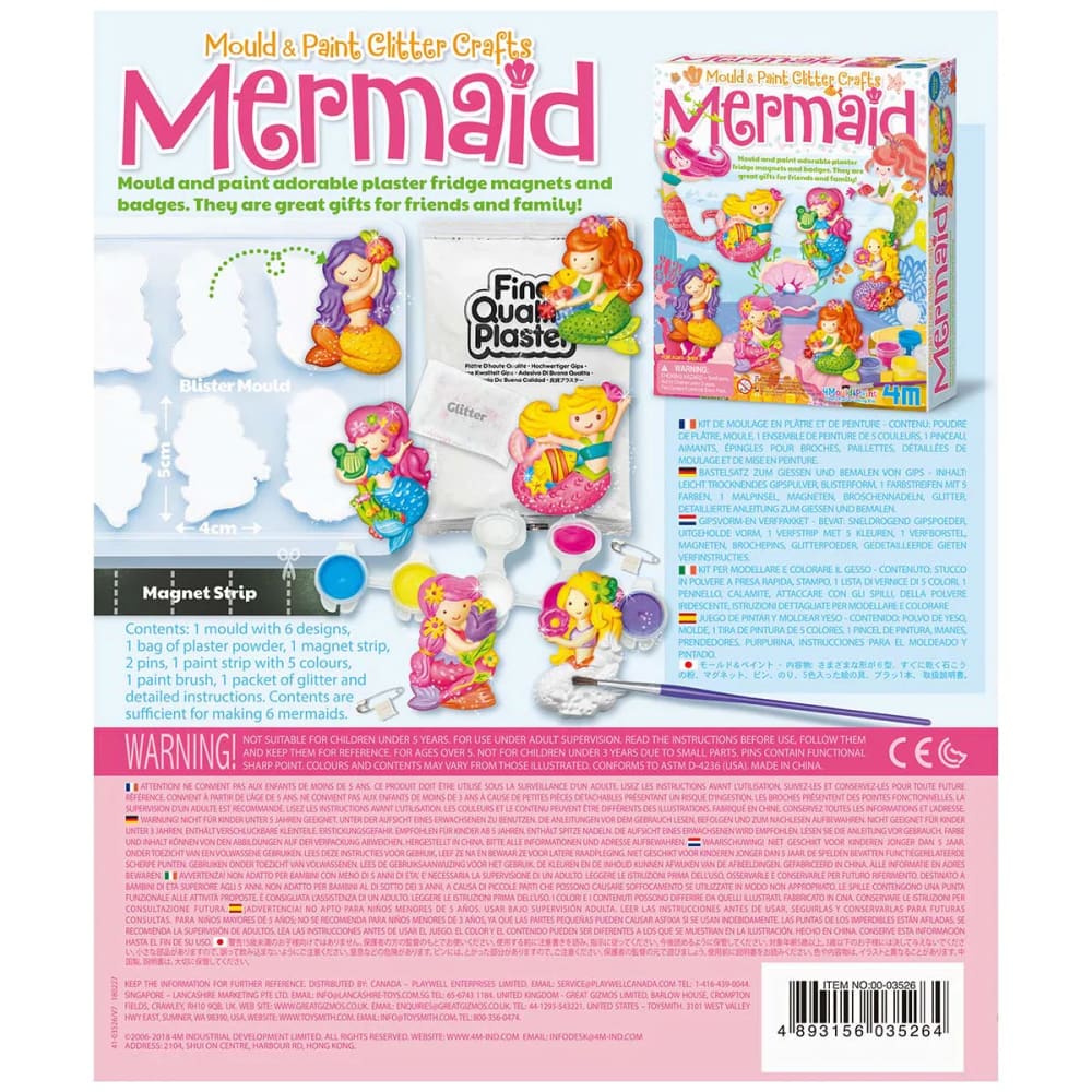 4M Mould & Paint Glitter Mermaid - Great Gizmos 4893156035264