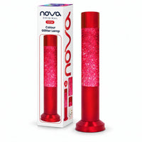 Nova Red Glitter Lamp 33cm