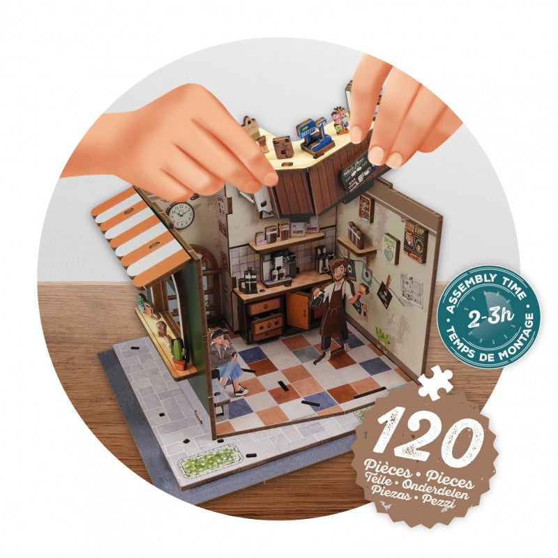 Café diorama Wooden Build Kit