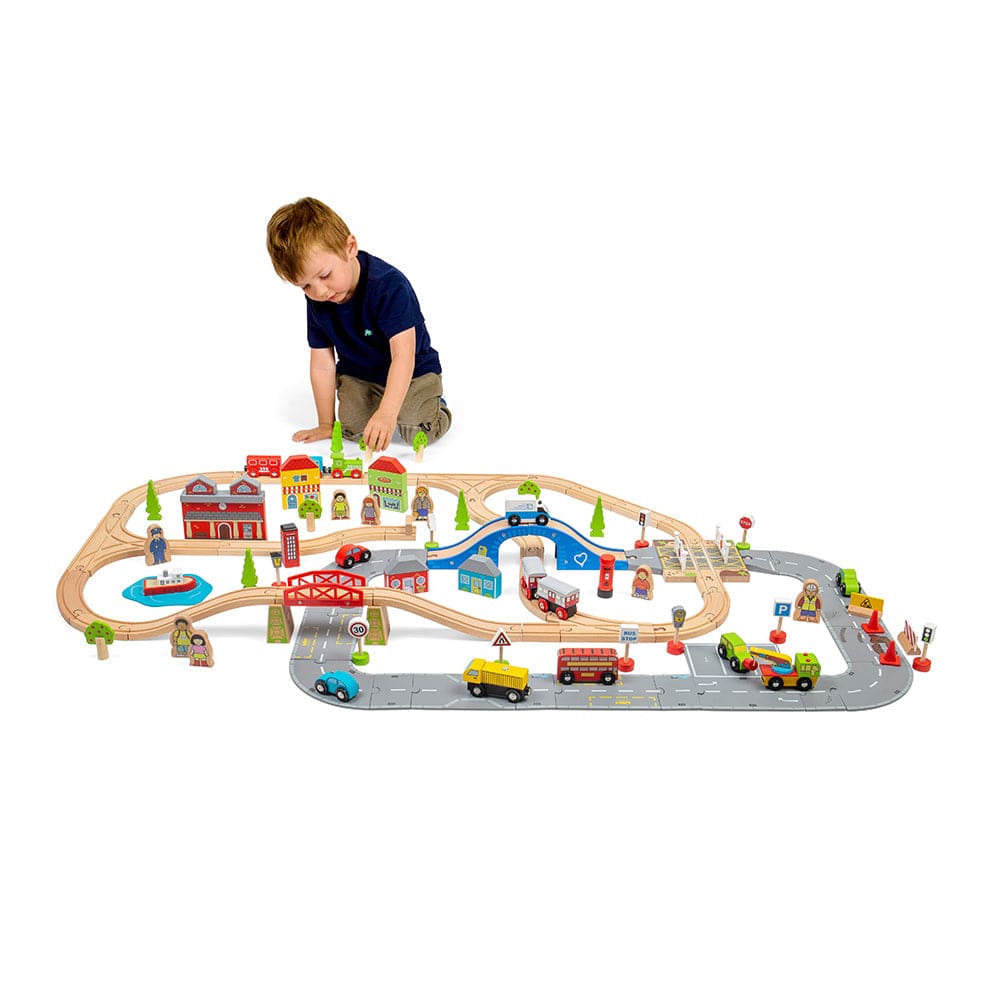 City Road and Railway Set - Bigjigs Rail 691621090329