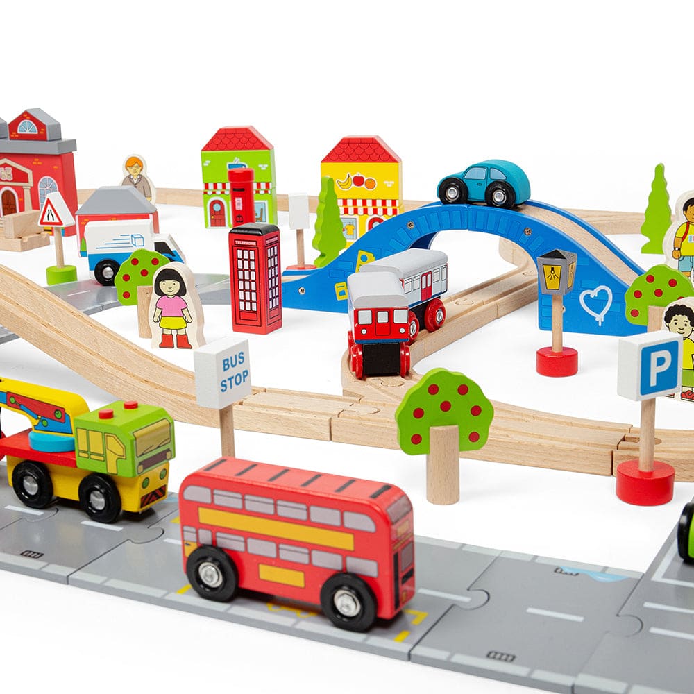 City Road and Railway Set - Bigjigs Rail 691621090329