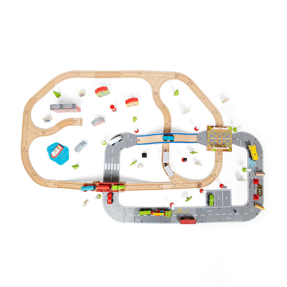 City Road and Railway Set - Bigjigs Rail 691621090329