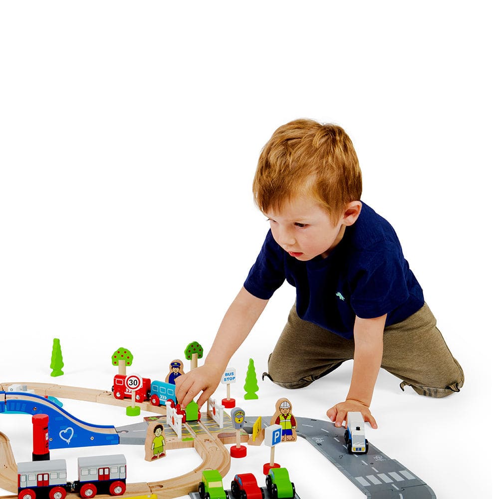 City Road and Railway Set - Bigjigs Rail 691621090329