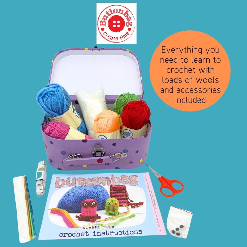 Crochet Suitcase Kit - Buttonbag - 5060304350459