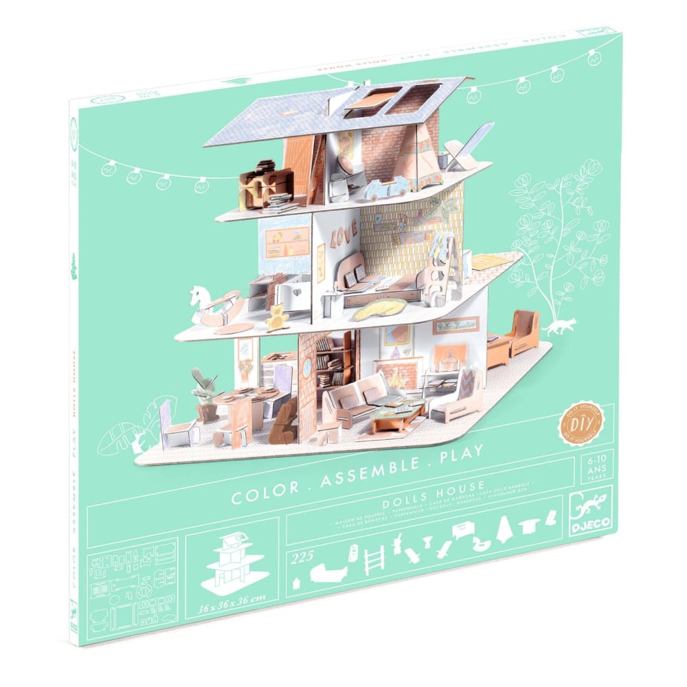 DIY Dolls House Colour,Assemble & Play - Djeco