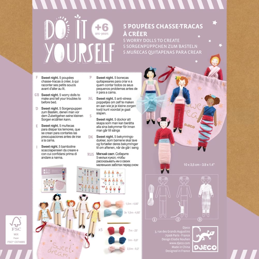 DIY Set of 5 Worry Dolls - dec