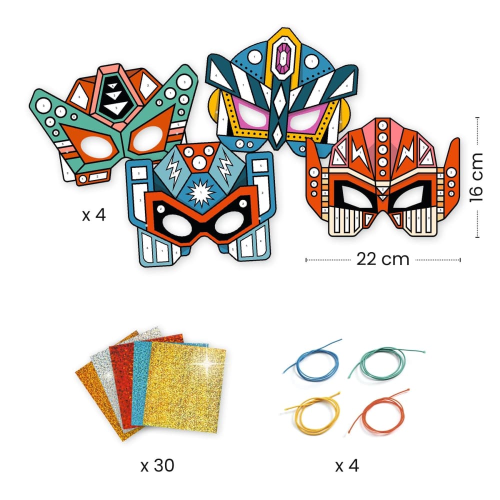 Djeco Do It Yourself - 4 Super Robot Masks