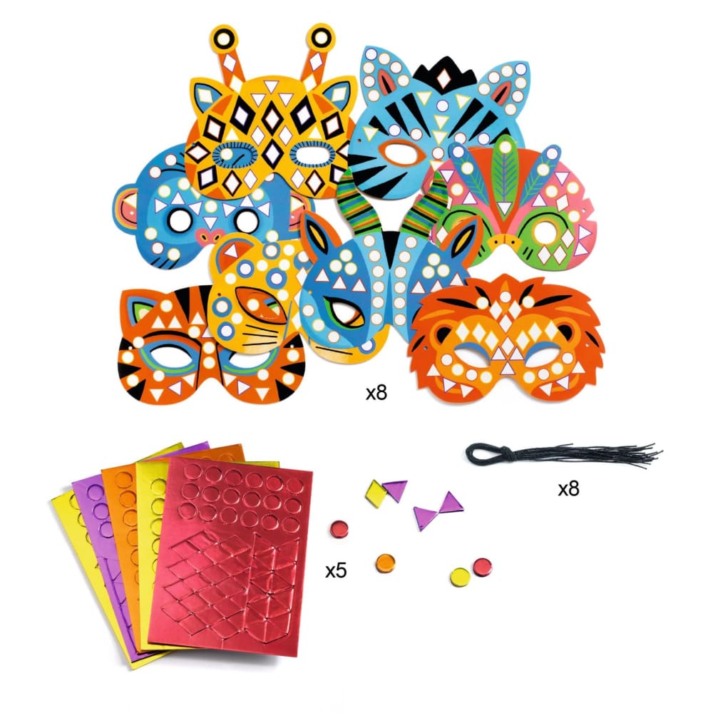 Djeco Do It Yourself - 8 Mosaic Jungle Masks