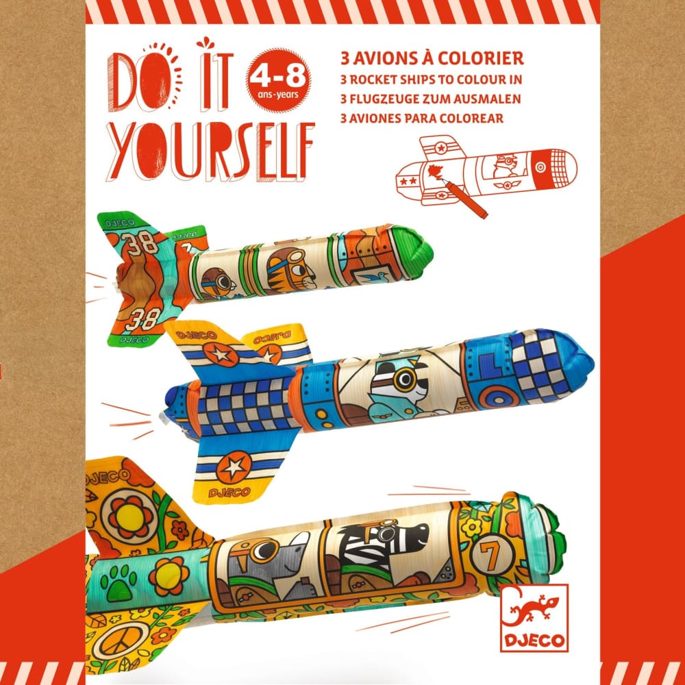 Djeco Do It Yourself - Inflatable Rockets - 3070900079106