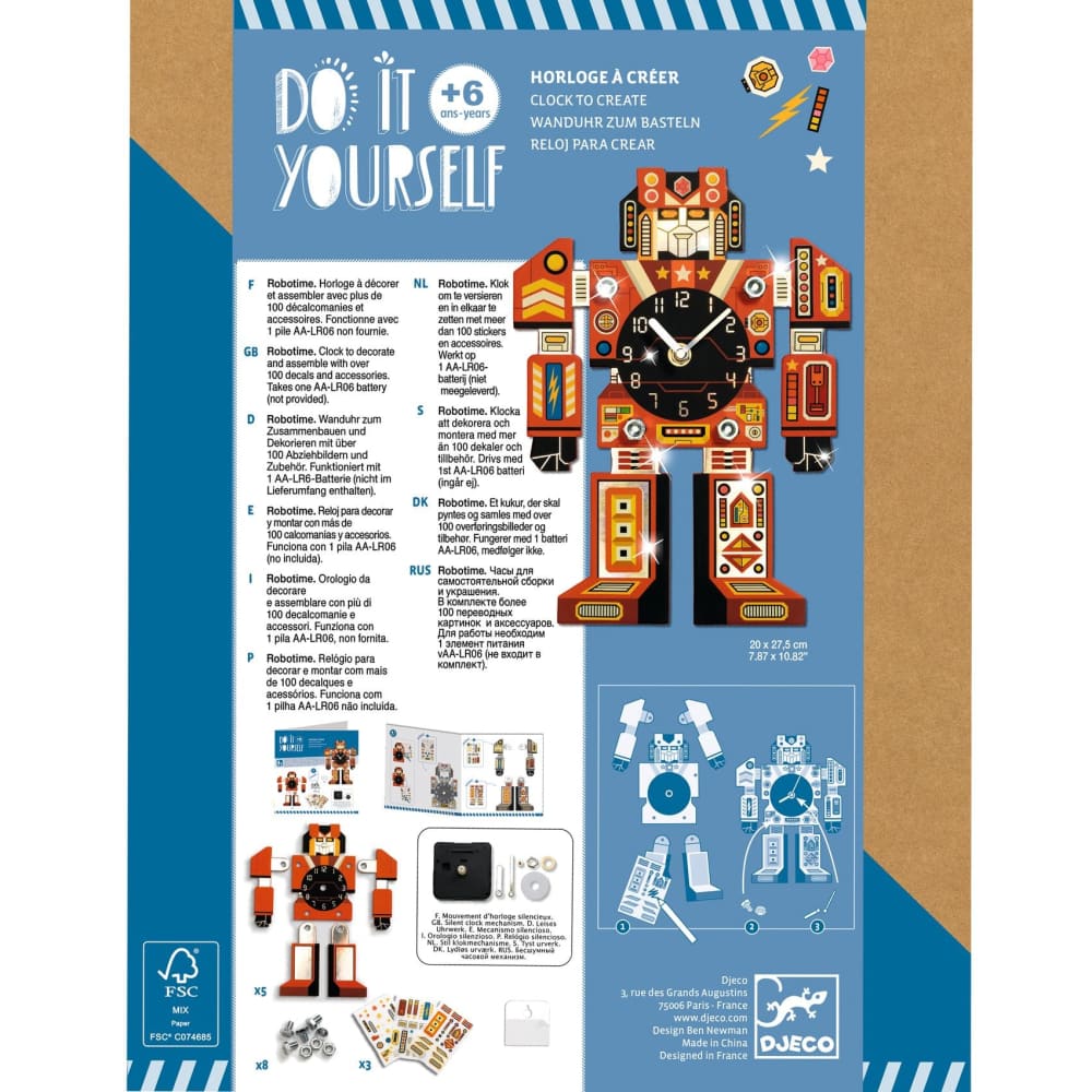 Djeco Do it yourself -Robot Clock Kit