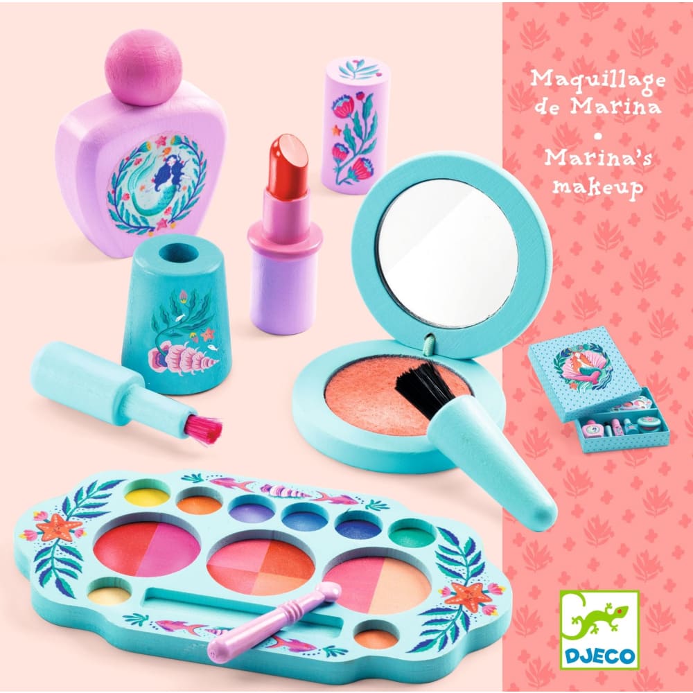 Djeco DJ09230 Make-up Malset Palette 6 Farben Natur - Schmink-Set Für Kinder Zum Kreativen Spielen