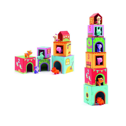 Image of Djeco Topanifarm Cubes for infants - 3070900091085