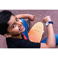 Easyread Time Teaching Waterproof Wrist Watch Rainbow face navy blue - Teacher 0797776715848
