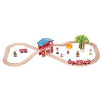 Fire Station Train Set - Bigjigs Rail 691621090374