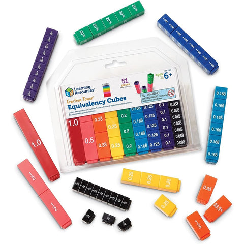 Image of Learning Resources Fraction Tower Cubes Equivalency Set - 765023525090