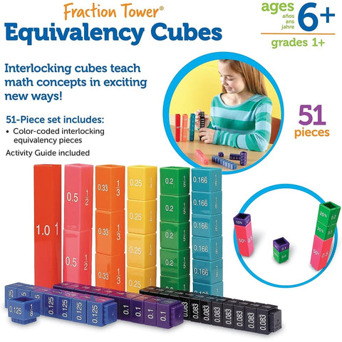 Image of Learning Resources Fraction Tower Cubes Equivalency Set - 765023525090