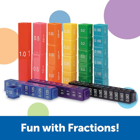 Image of Learning Resources Fraction Tower Cubes Equivalency Set - 765023525090