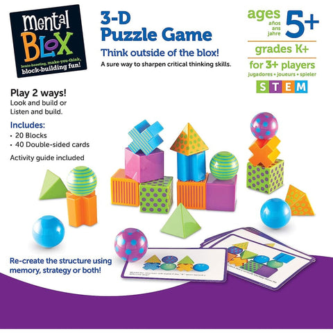 Image of Learning Resources Mental Blox Critical Thinking Game - 765023892802
