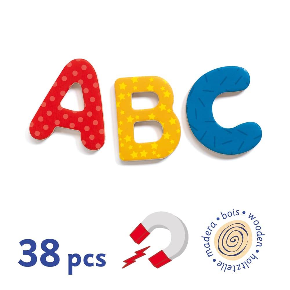 Magnetic Wooden Large Letters x 38 - Djeco