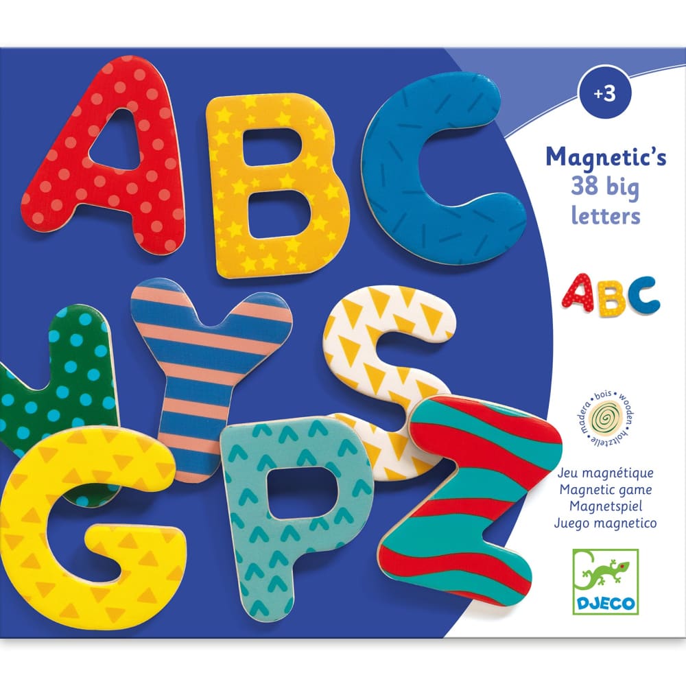 Magnetic Wooden Large Letters x 38 - Djeco