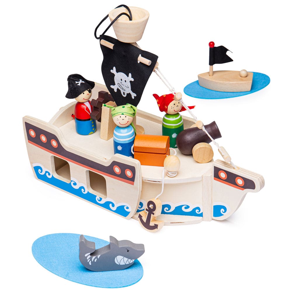 Mini Pirate Ship Playset - Bigjigs Toys 691621006856