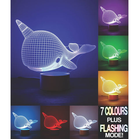 Image of Narwhal 3D Lamp - Gadget Store 5050341201999