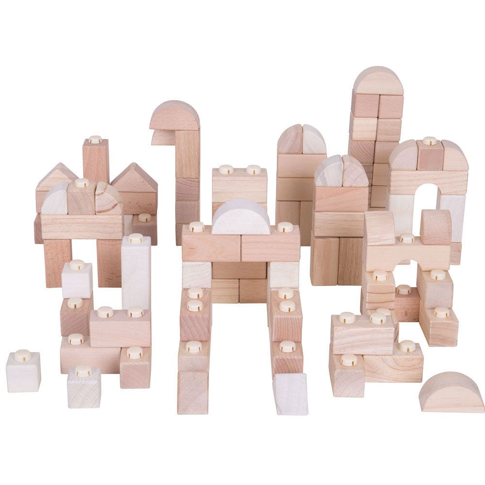 Natural Wood Clicking Blocks - Bigjigs Toys 691621534045
