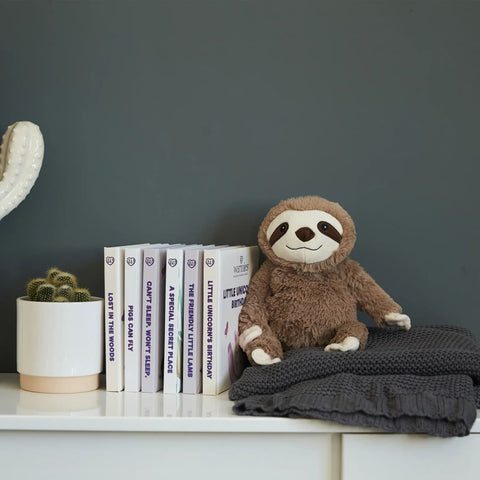 Image of Night Time Story with Microwavable Soft Toy Sloth Lost in the Woods Book - Warmies