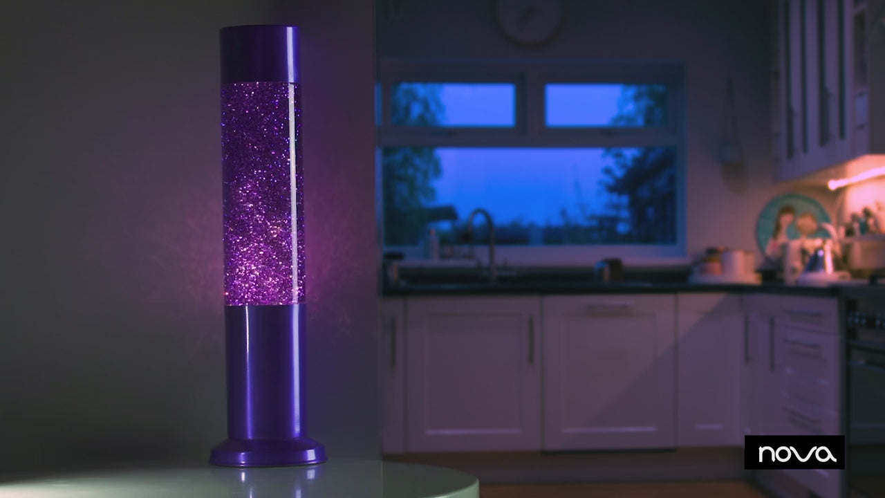Nova Colour Glitter Lamp Purple