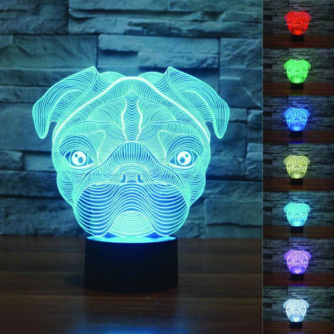 Image of Pug 3D Lamp - Gadget Store 5050341201050
