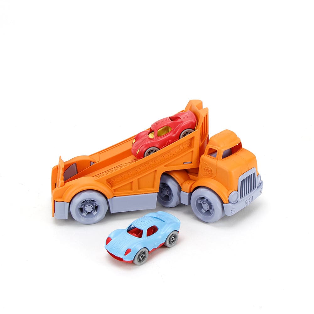 Racing Truck With 2 Race Cars - Green Toys 816409017347