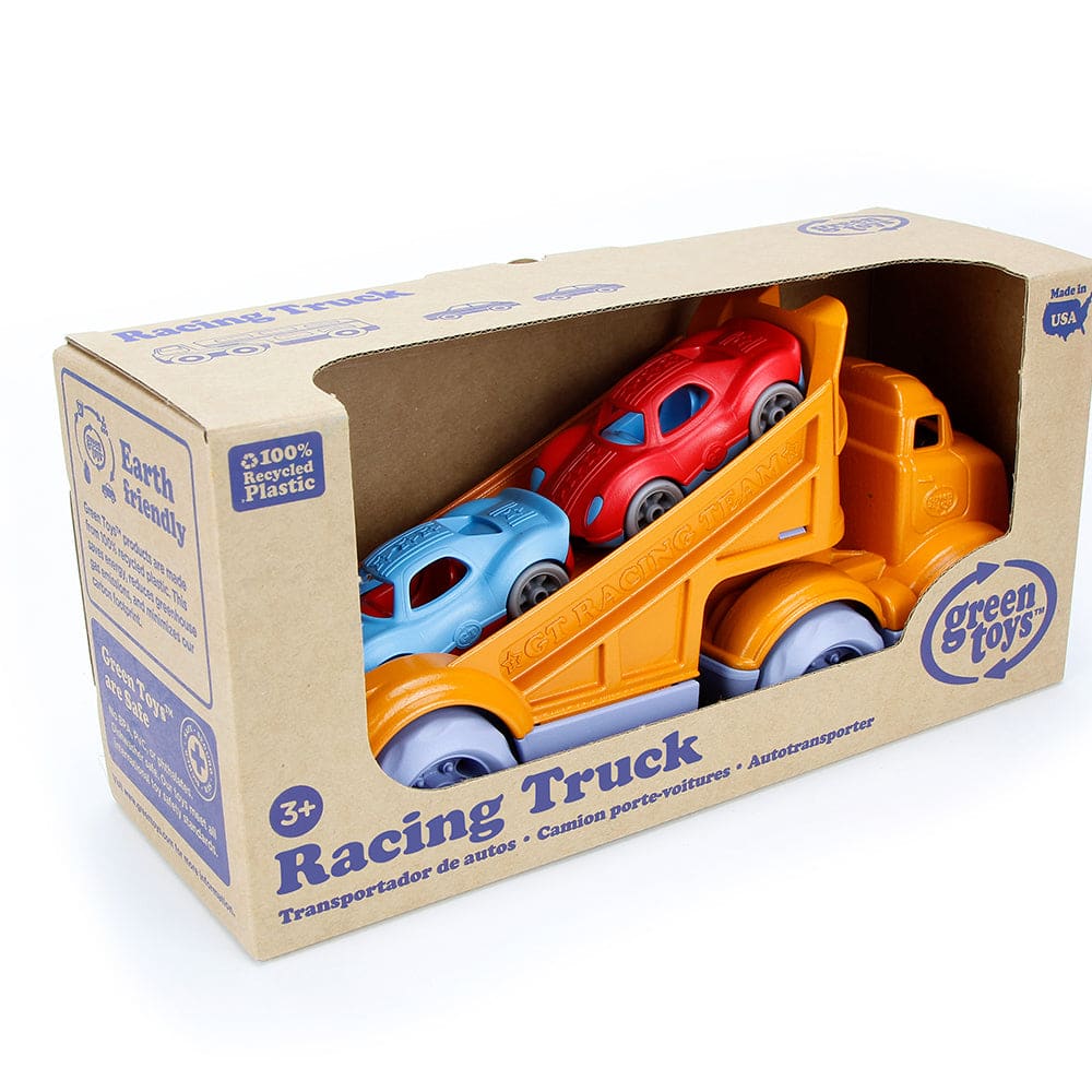 Racing Truck With 2 Race Cars - Green Toys 816409017347