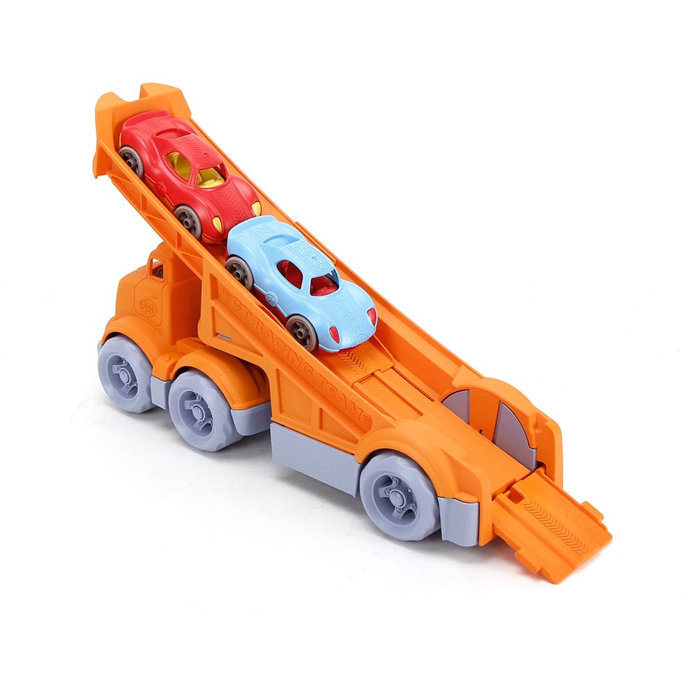 Racing Truck With 2 Race Cars - Green Toys 816409017347