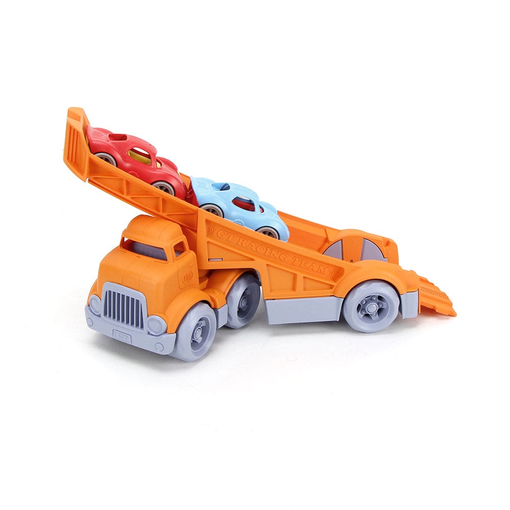 Racing Truck With 2 Race Cars - Green Toys 816409017347