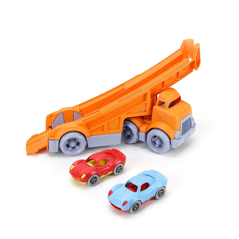 Racing Truck With 2 Race Cars - Green Toys 816409017347