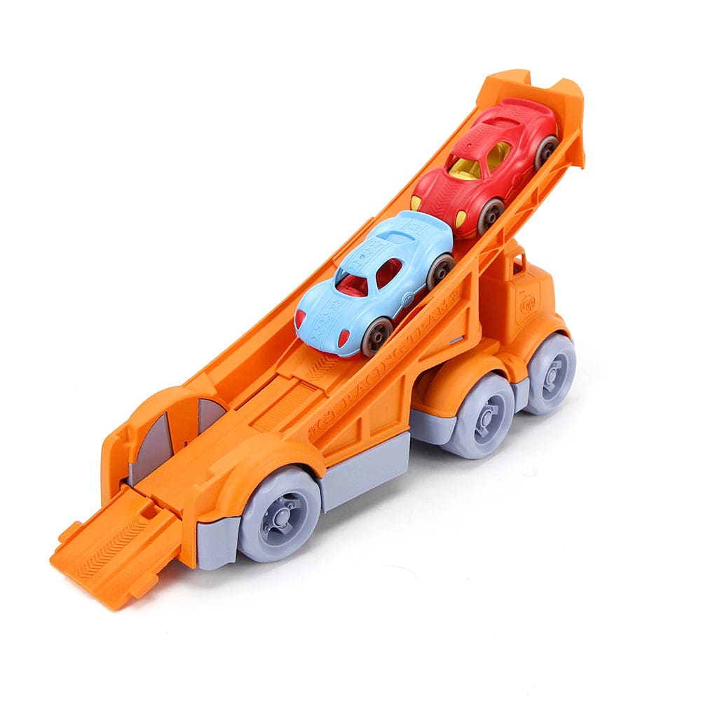 Racing Truck With 2 Race Cars - Green Toys 816409017347
