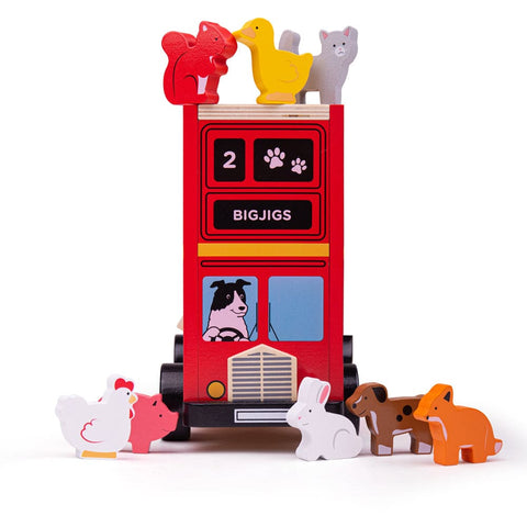 Image of Bigjigs Red Bus Sorter - Toys 691621536926