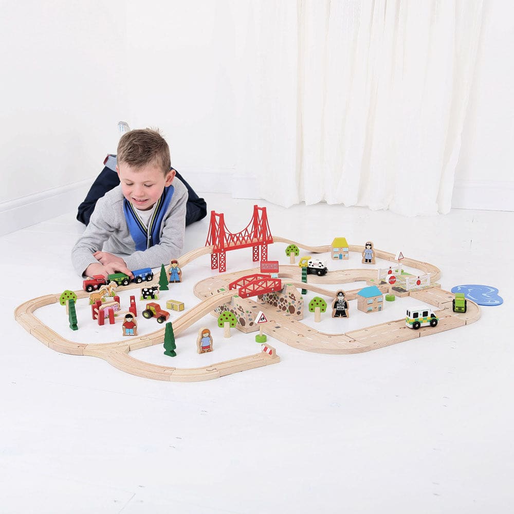 Road & Rail Train Set - Bigjigs 691621090213