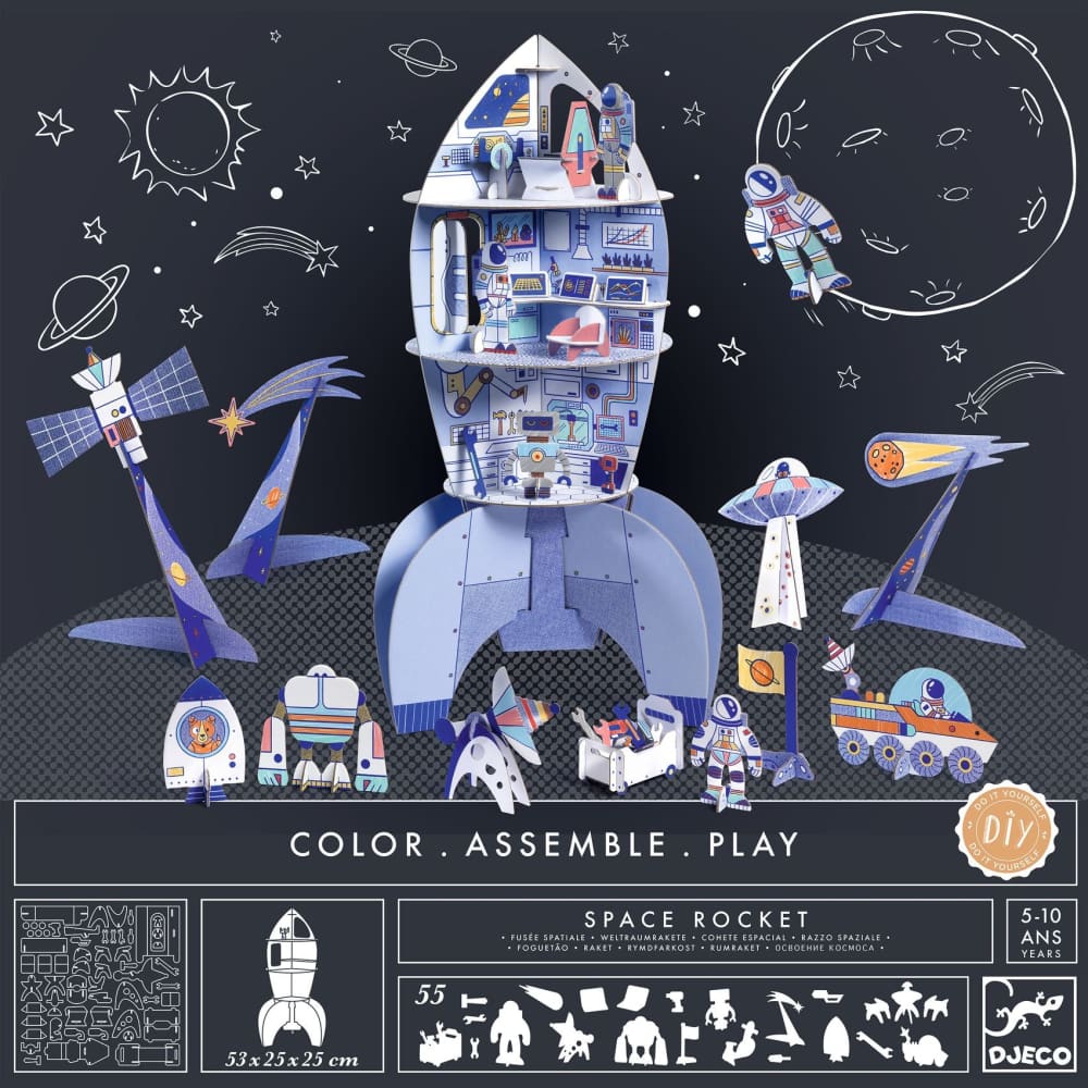 Space Rocket Colour,Assemble & Play - Djeco