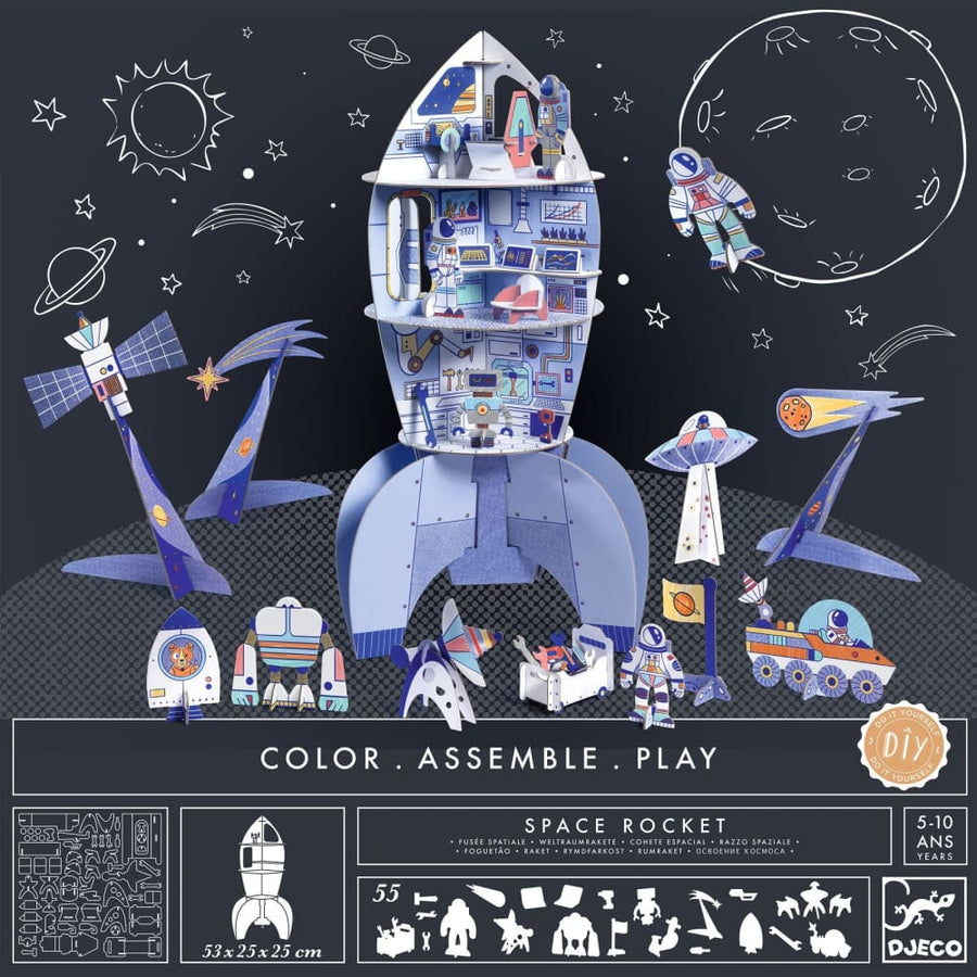 Space Rocket Colour,Assemble & Play - Djeco