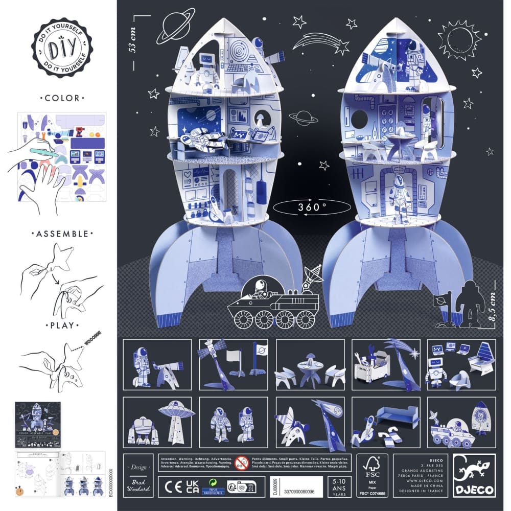 Space Rocket Colour,Assemble & Play - Djeco