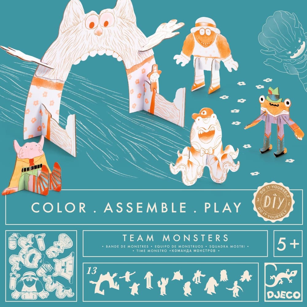 Team Monsters Colour Assemble & Play - Djeco