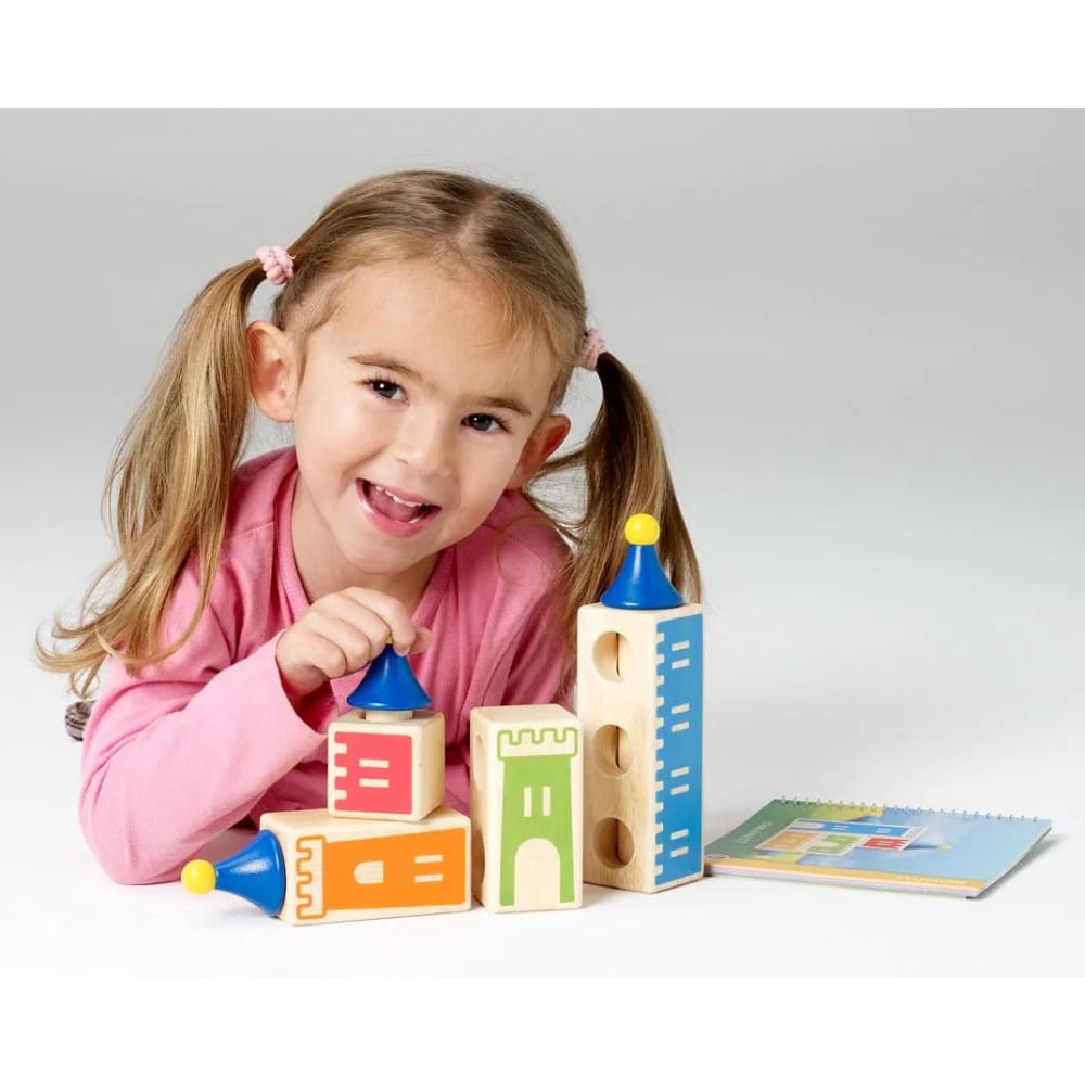 Building Logix Wooden Castle Logix Building Puzzle · BrightMinds UK