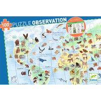 World’s animal puzzle + booklet - 100 pcs - Djeco