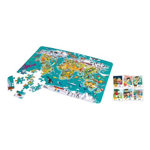 Image of 2-in-1 World Tour Puzzle and Game - Hape 6943478024007