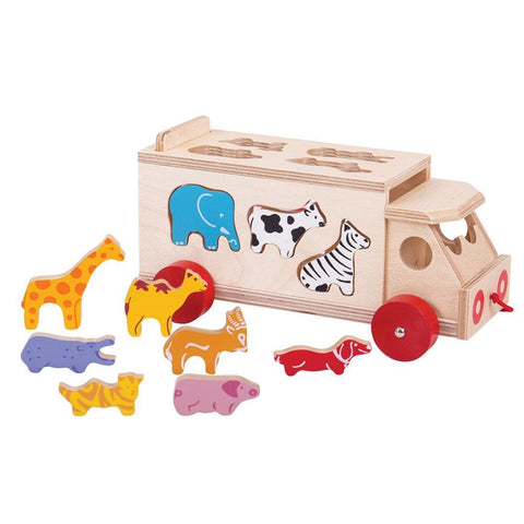 Image of Bigjigs Wooden Animal Shape Lorry - Toys 691621023006