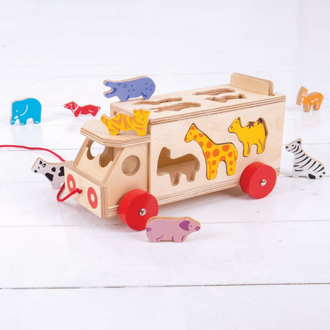 Image of Bigjigs Wooden Animal Shape Lorry - Toys 691621023006