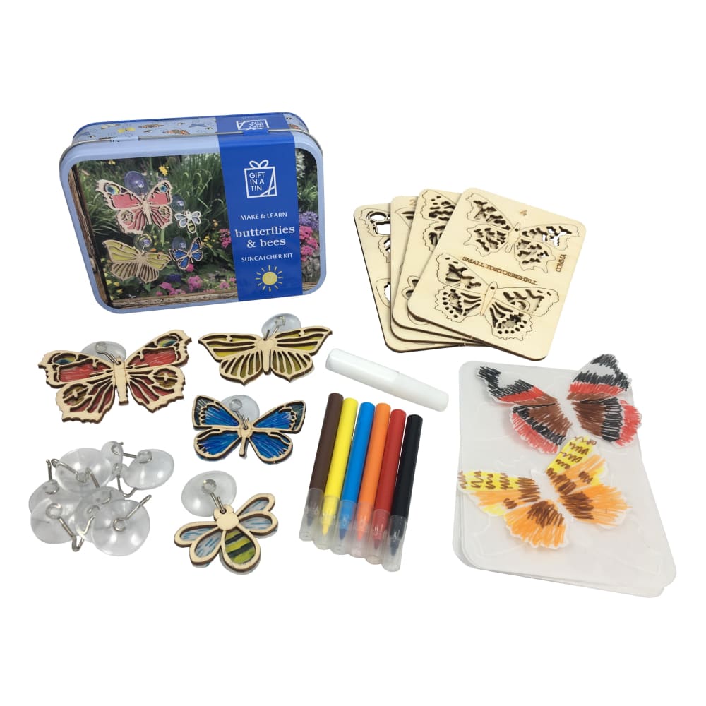 Butterflies & Bees Suncatcher Kit Gifts in a Tin - Apples to Pears 5050588010064