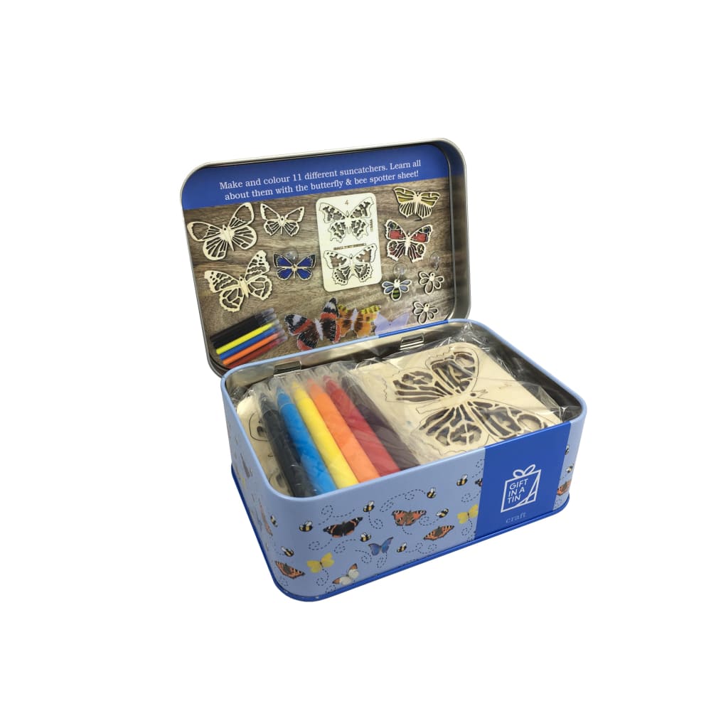 Butterflies & Bees Suncatcher Kit Gifts in a Tin - Apples to Pears 5050588010064